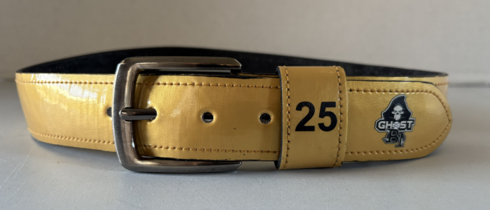 Personalized Yellow Ghost Baseball Belt